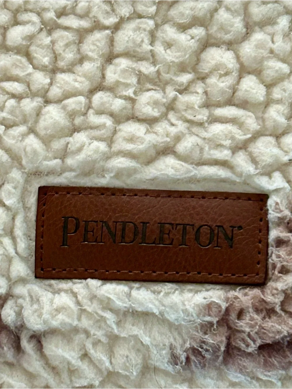 Pendleton Cream Sherpa Fleece Blanket “White Sands”